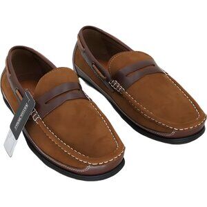 Aston Marc Two-Tone Penny Loafers Driving Shoes Brown Slip-On Men's US 11M